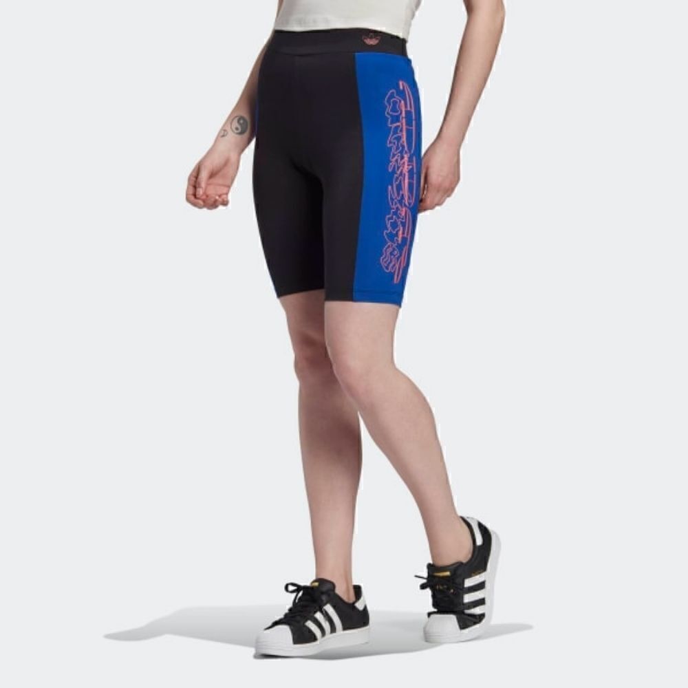Adidas Originals Bike Shorts Black Blue Women's M